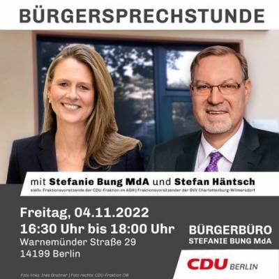Gemeinsame Sprechstunde als Fraktionsvorsitzender mit Stefanie Bung MdA